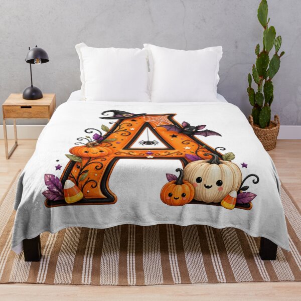 Item preview, Cute Halloween Letter A Witch Hat Pumpkin Bats designed and sold by Phil Ben.