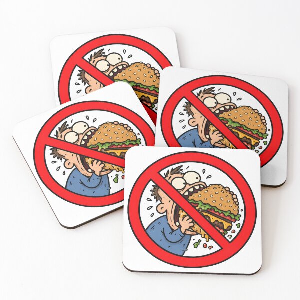 Item preview, No Overeating Funny Burger Prohibition Sign designed and sold by MonkiFlipp.