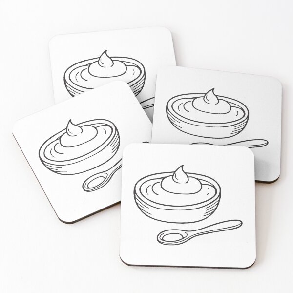 Item preview, A bowl of yoghurt beside a wooden spoon designed and sold by rasagamastore.
