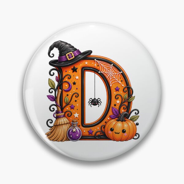 Item preview, Cute Halloween Letter D Ghost Pumpkin Witch Hat designed and sold by Phil Ben.