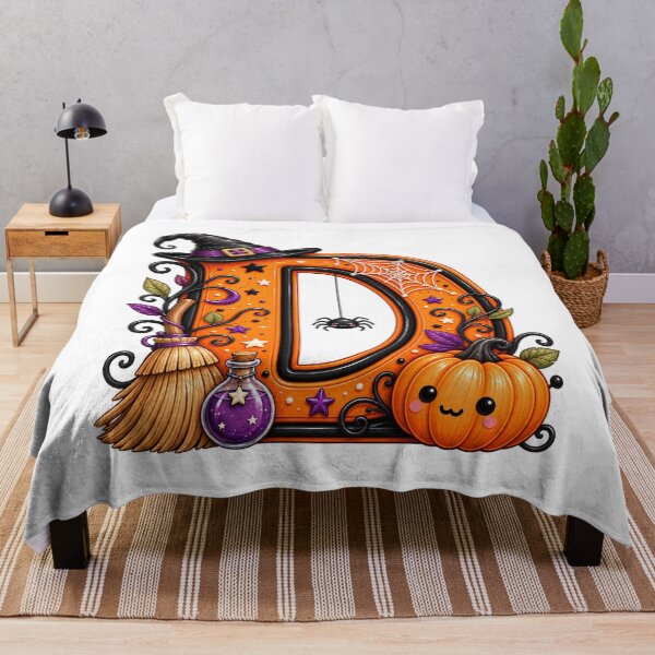 Item preview, Cute Halloween Letter D Ghost Pumpkin Witch Hat designed and sold by Phil Ben.