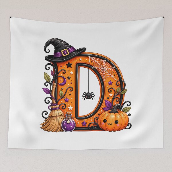 Item preview, Cute Halloween Letter D Ghost Pumpkin Witch Hat designed and sold by Phil Ben.