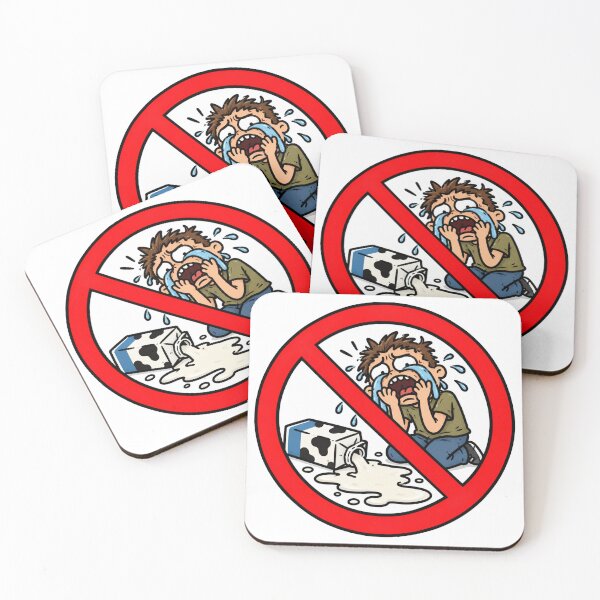 Item preview, No Crying Over Spilled Milk Funny Prohibition Sign designed and sold by MonkiFlipp.