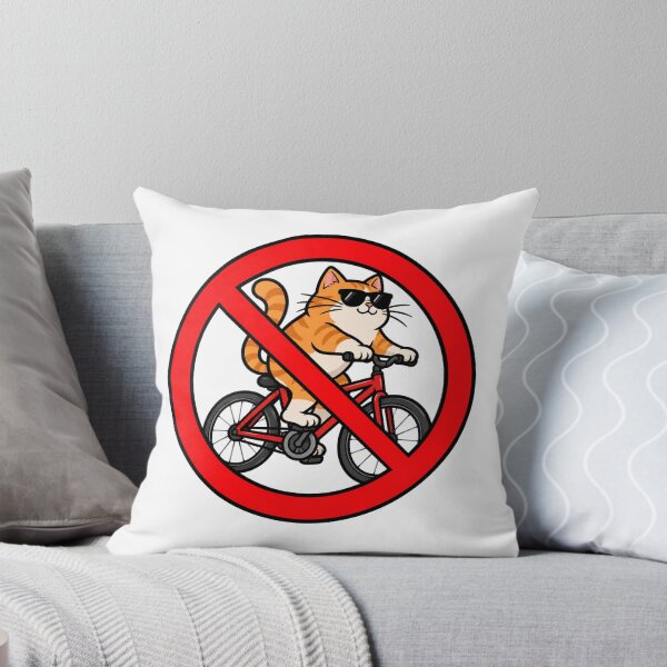 Item preview, No Cats Riding Bikes Funny Cat Prohibition Sign designed and sold by MonkiFlipp.