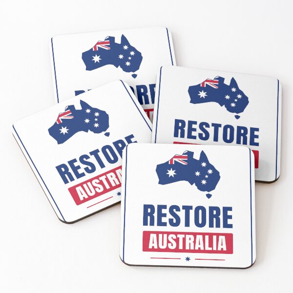 Item preview, Restore Australia Flag Map designed and sold by She's Full, Mate.