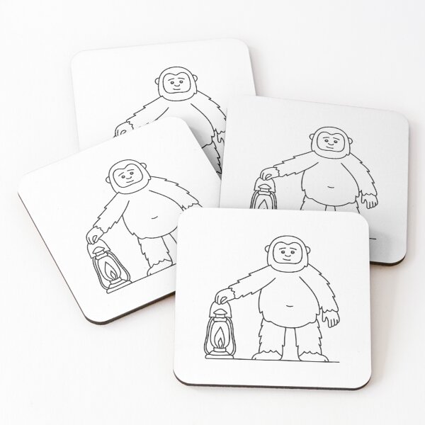 Item preview, A yeti beside a lantern glowing in the cold designed and sold by rasagamastore.