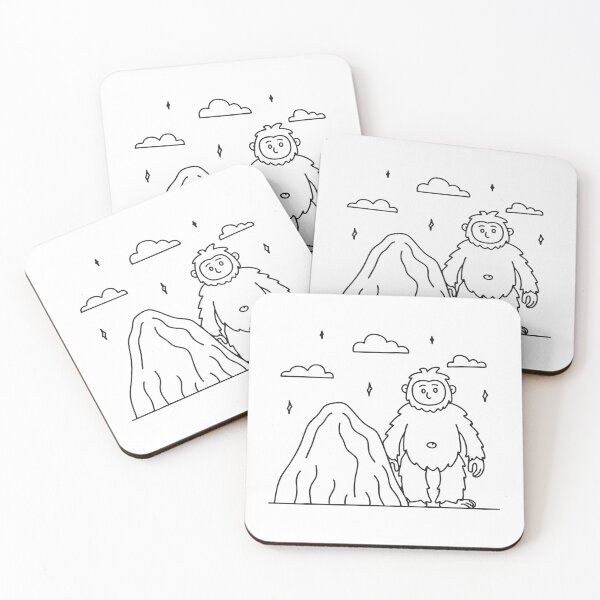 Item preview, A yeti beside a snowy rock under cloudy skies designed and sold by rasagamastore.