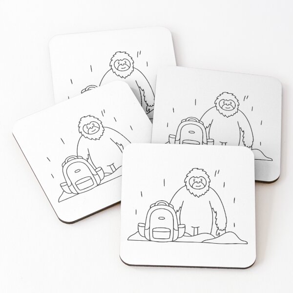 Item preview, A yeti close to a backpack half buried in snow designed and sold by rasagamastore.
