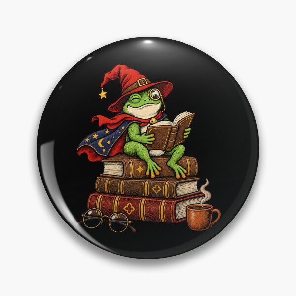 Item preview,  Wizard Frog Reading Books with Coffee - Cozy Bookworm Halloween Thanksgiving Christmas designed and sold by SIMPLY ART.