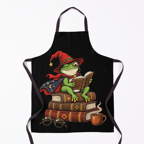 Item preview, Wizard Frog Reading Books with Coffee - Cozy Bookworm Halloween Thanksgiving Christmas designed and sold by SIMPLY ART.
