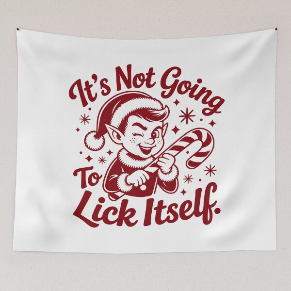 Item preview, Its Not Going To Lick Itself Funny Christmas Candy Cane Elf designed and sold by MAXIZPRINT.
