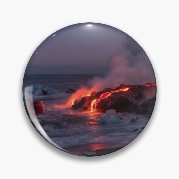 Item preview, Fire and Ice Collision - Lava Meets Glacier Coastline designed and sold by conohitoAI-ArtGallery.