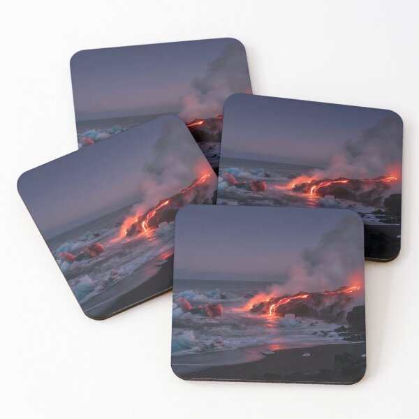 Item preview, Fire and Ice Collision - Lava Meets Glacier Coastline designed and sold by conohitoAI-ArtGallery.