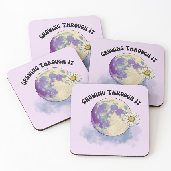 Item preview, Growing Through It Watercolor Moon and Daisy Flower Design designed and sold by tinkeybabes.