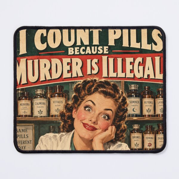 Item preview, I Count Pills Because Murder Is Illegal, Funny Pharmacist Pharmacy Humor designed and sold by KishShop.