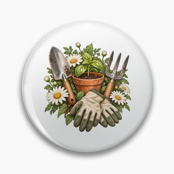 Item preview, Garden tools with flowers for hobby gardeners designed and sold by Selbstversorgung und Wildpflanzen Design.