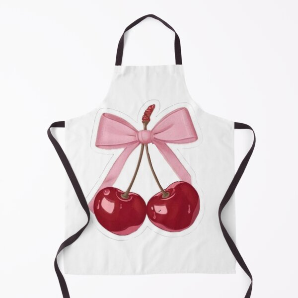 Item preview, Cute Coquette Pink Ribbon Cherry Illustration designed and sold by ArtByPrachii.
