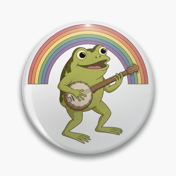 Item preview, Frog Playing Banjo Under A Rainbow designed and sold by DariaDoodleArt.