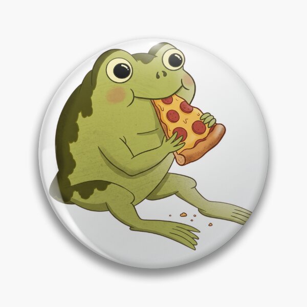 Item preview, Frog Eating A Slice Of Pepperoni Pizza designed and sold by DariaDoodleArt.