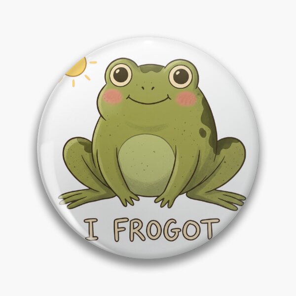 Item preview, I Frogot Smiling Frog Pun Quote designed and sold by DariaDoodleArt.
