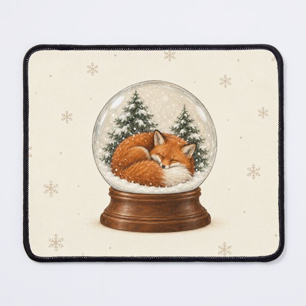Item preview, Sleeping Fox in a Winter Snow Globe designed and sold by Glottopia.