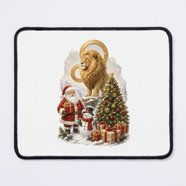 Item preview, Majestic Leo Lion Santa Snowy Christmas designed and sold by Zodiac Celestial Art.