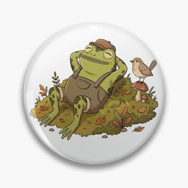 Item preview, Frog Lounging In Overalls On Moss designed and sold by DariaDoodleArt.