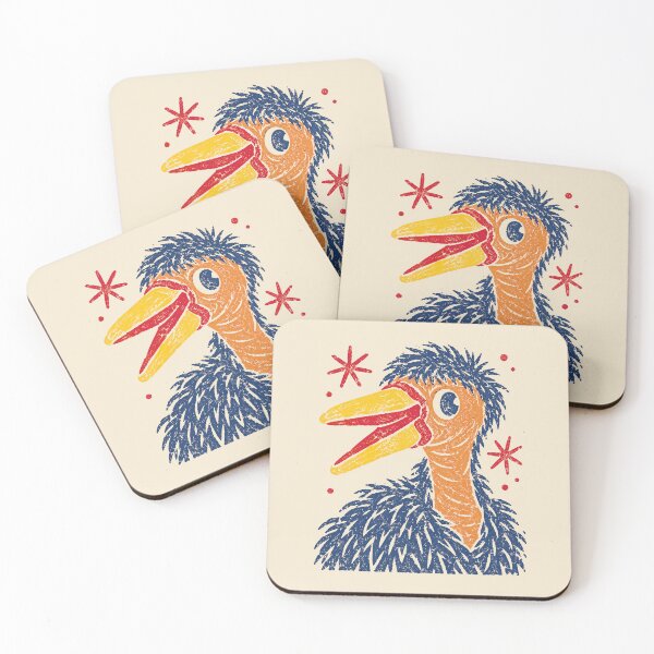 Item preview, Rod Hull's Emu – Vintage Linocut Portrait designed and sold by ChickenFund.