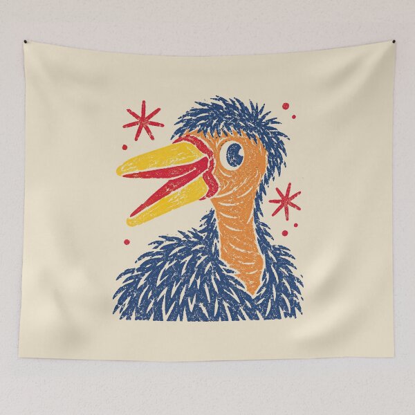 Item preview, Rod Hull's Emu – Vintage Linocut Portrait designed and sold by ChickenFund.