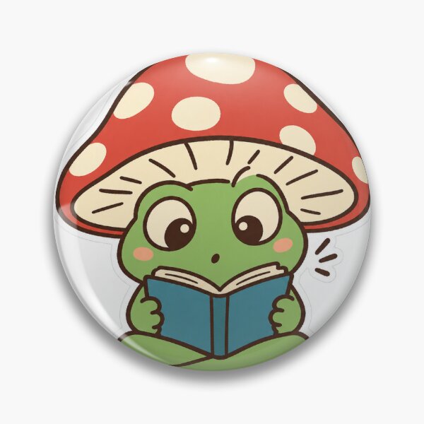 Item preview, Cute Frog Reading Under Mushroom Cap designed and sold by Zaya_art.