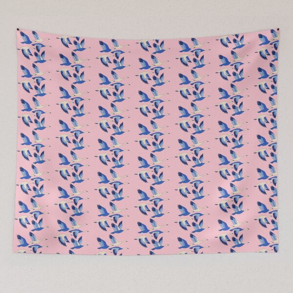 Item preview, Flying Blue Geese Illustration, Hand-Painted Flock in Flight designed and sold by sdcreations210.