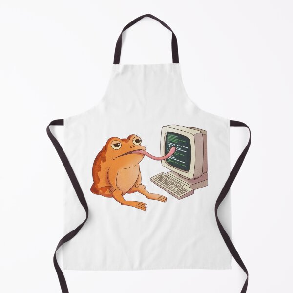 Item preview, Coding Frog Licking His Screen designed and sold by DariaDoodleArt.
