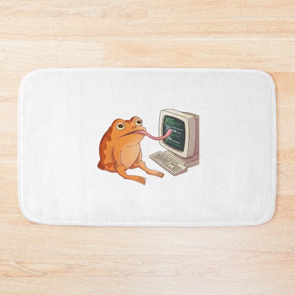 Item preview, Coding Frog Licking His Screen designed and sold by DariaDoodleArt.