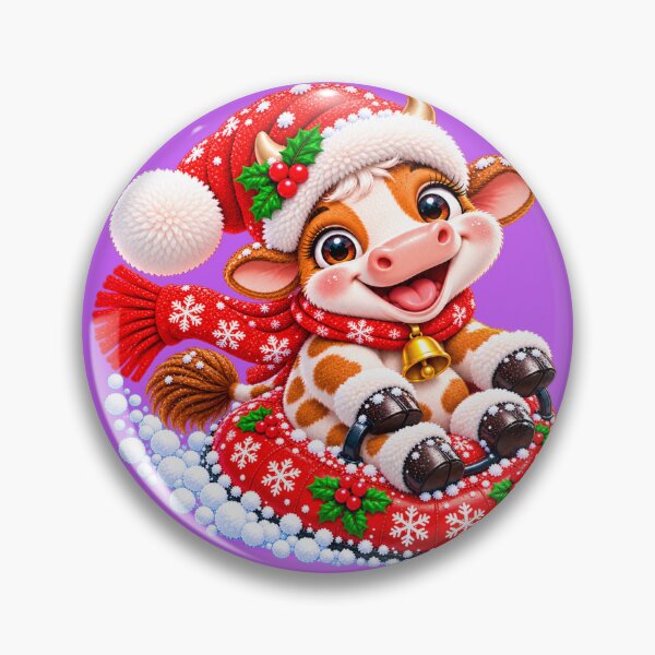 Item preview, Christmas Moo Adventures – Snow Tubing Holiday Cow designed and sold by JanRizz.