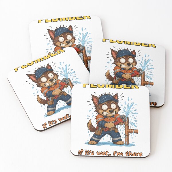 Item preview, Plumber If It's Wet I'm There Funny Red Kelpie In Hi Vis designed and sold by RDMOption.