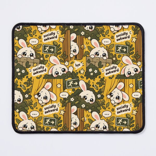 Item preview, Socially Awkward Bunny Pattern — Introvert Kawaii Seamless designed and sold by Visual Dept..