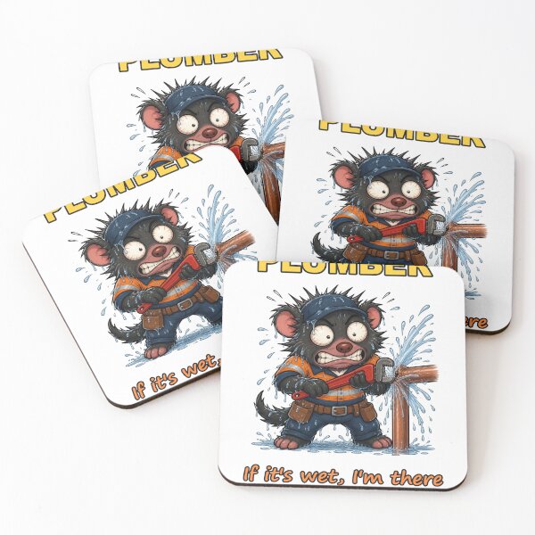 Item preview, Plumber If It's Wet I'm There Funny Tasmanian Devil In Hi Vis designed and sold by RDMOption.
