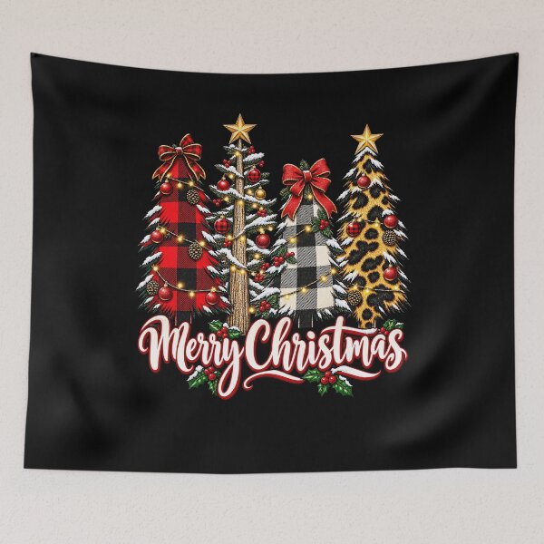 Item preview, Festive Christmas Trees with Merry Christmas Greeting designed and sold by rafaeltto.