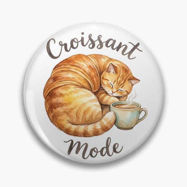 Item preview, Funny Croissant Mode Orange Cat Watercolor designed and sold by Digitalphoto4u.