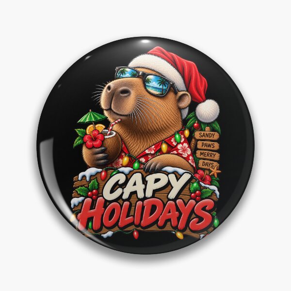 Item preview, Capybara in Holiday Vibes with Santa Hat designed and sold by rafaeltto.