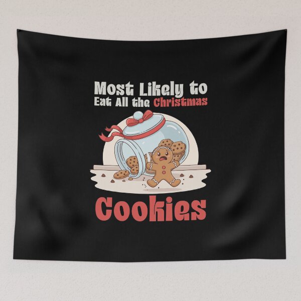 Item preview, Most Likely To Eat All The Christmas Cookies | Funny Christmas Quote | Vintage Holiday Humor designed and sold by stylishdzign.