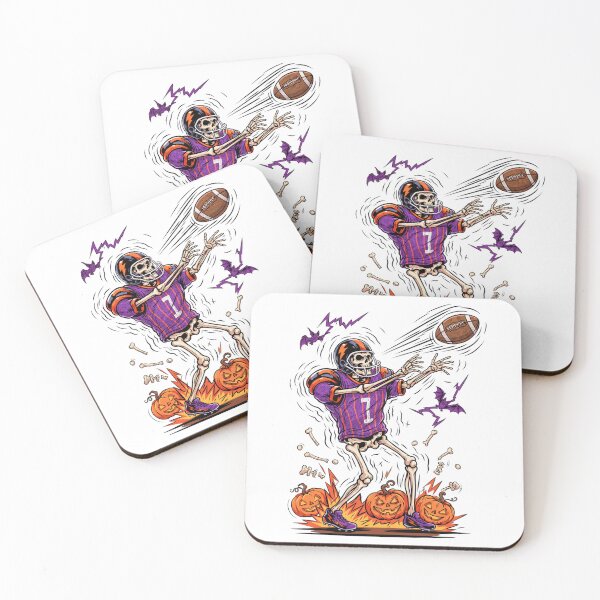 Item preview, Funny Skeleton Playing Football Halloween designed and sold by Naitsebas.