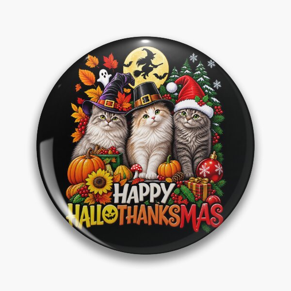 Item preview, Cute cats celebrating Halloween and Christmas together designed and sold by rafaeltto.