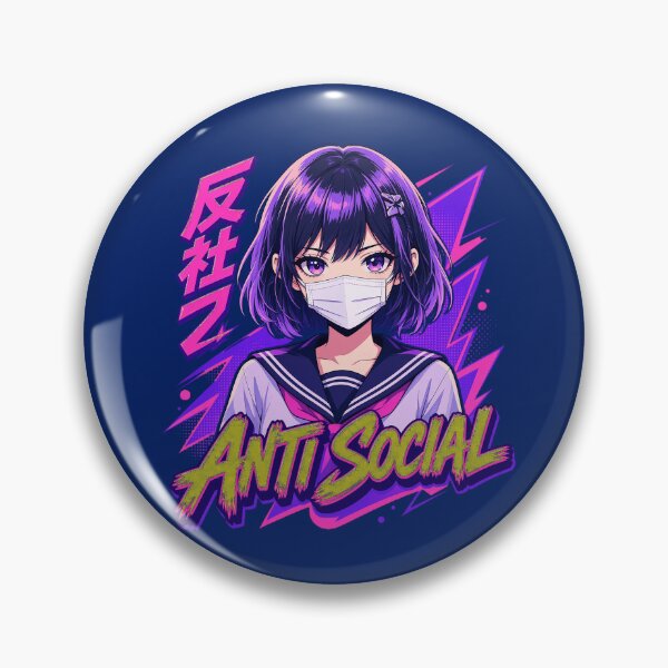Item preview, Anti Social Masked Cute Anime Girl designed and sold by alvagross.