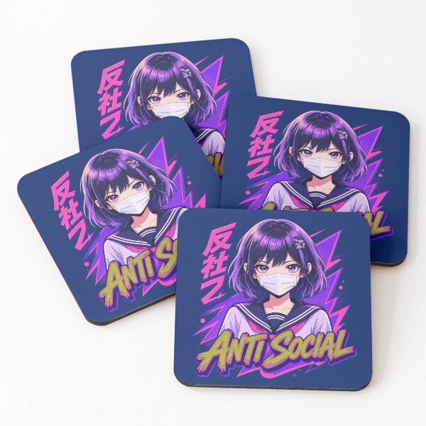 Item preview, Anti Social Masked Cute Anime Girl designed and sold by alvagross.