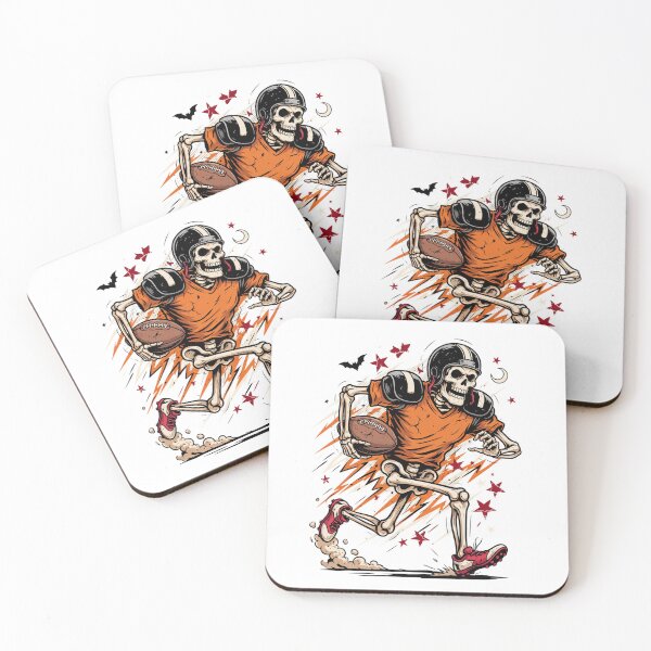 Item preview, Funny Skeleton Playing Football Halloween designed and sold by Naitsebas.