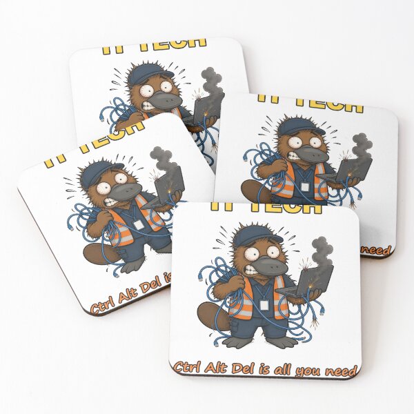 Item preview, IT Tech Ctrl Alt Del Is All You Need Funny Platypus In Hi Vis designed and sold by RDMOption.