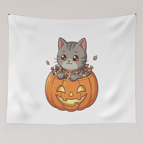 Item preview, Cute Pumpkin Cat Trick Treat designed and sold by Ella_Sketch.