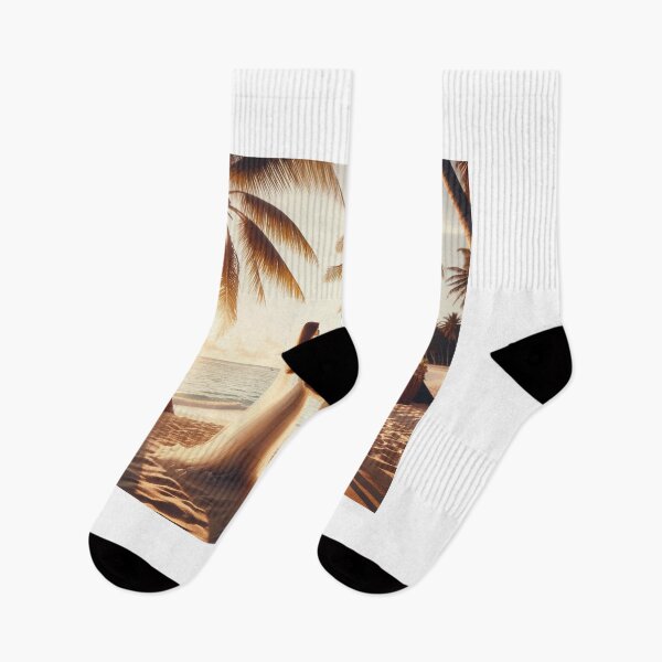 Item preview, Young couple standing on a beach under palm trees, holding hands and exchanging vows during a ceremonial wedding designed and sold by AndreaMart.