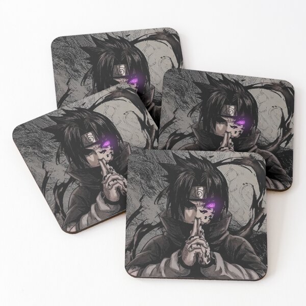 Item preview, Dark Anime Ninja with Purple Rinnegan Eye – Black and White Shinobi Art designed and sold by Dyan4.